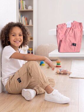 NWT | Sangtree 2-Pack Boys' Cotton Cargo Pants | Khaki & Pink | Size 8/10